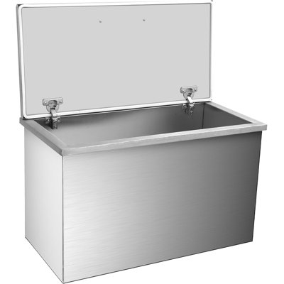 Drop in Ice Chest, Stainless Steel Commercial Ice Bin with Hinged Cover, Outdoor Kitchen Ice Bar for Drinks