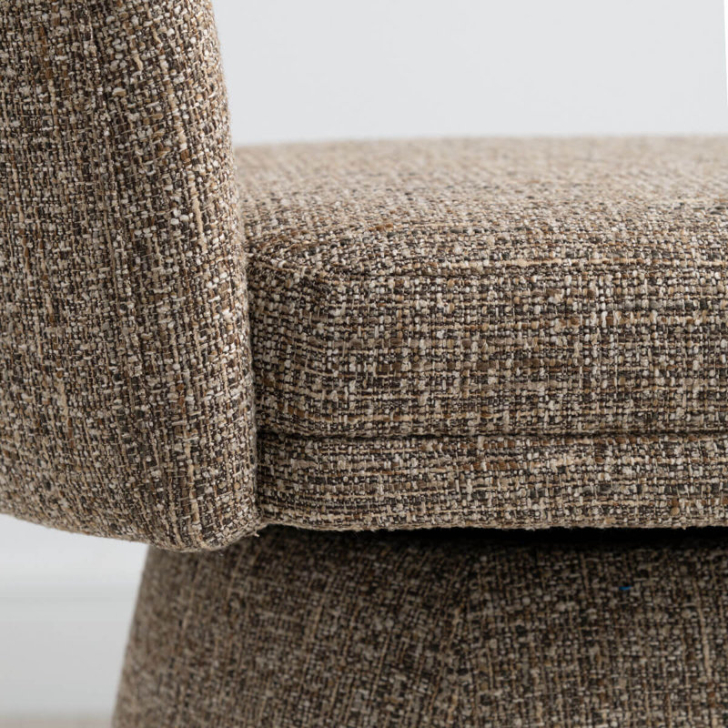 Fauteuil d'appoint pivotant rembourré en tissu, Brun