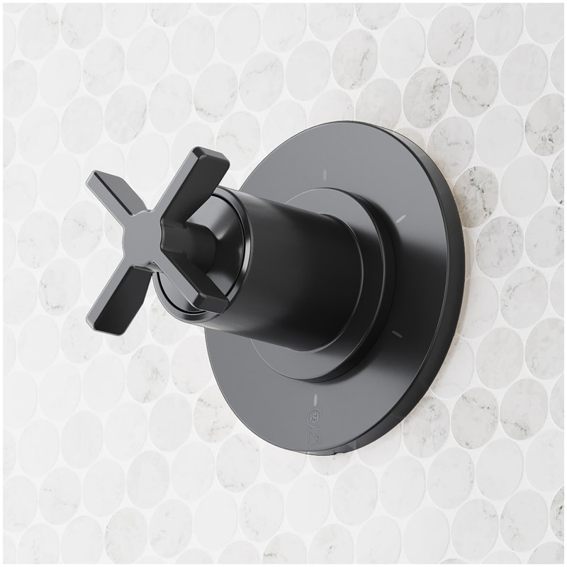 Vassor Thermostatic Shower System With Hand Shower - Matte Black, Matte Black