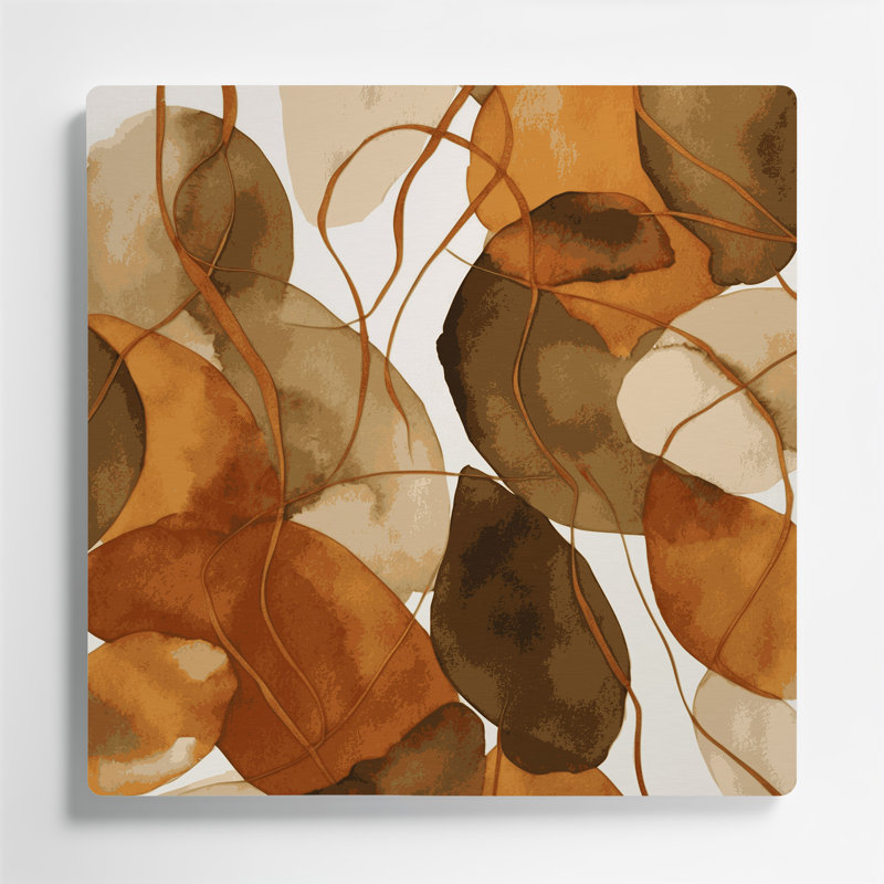 Abstrait aquarelle 7, art mural en métal brun