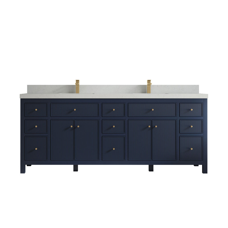 Ensemble de meuble-lavabo double 84 po Sonoma, Quartz de Carrare