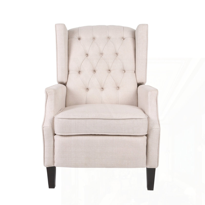 Fabric Armchair Push Back Recliner, Beige