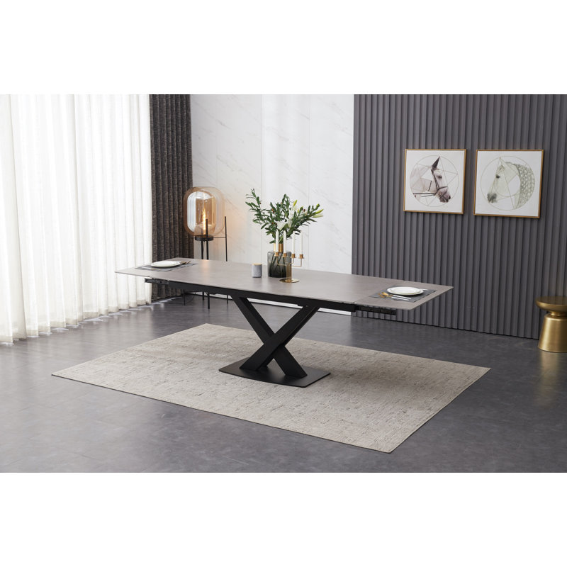 Abbie-J Ceramic Extending Dining Table, Grey