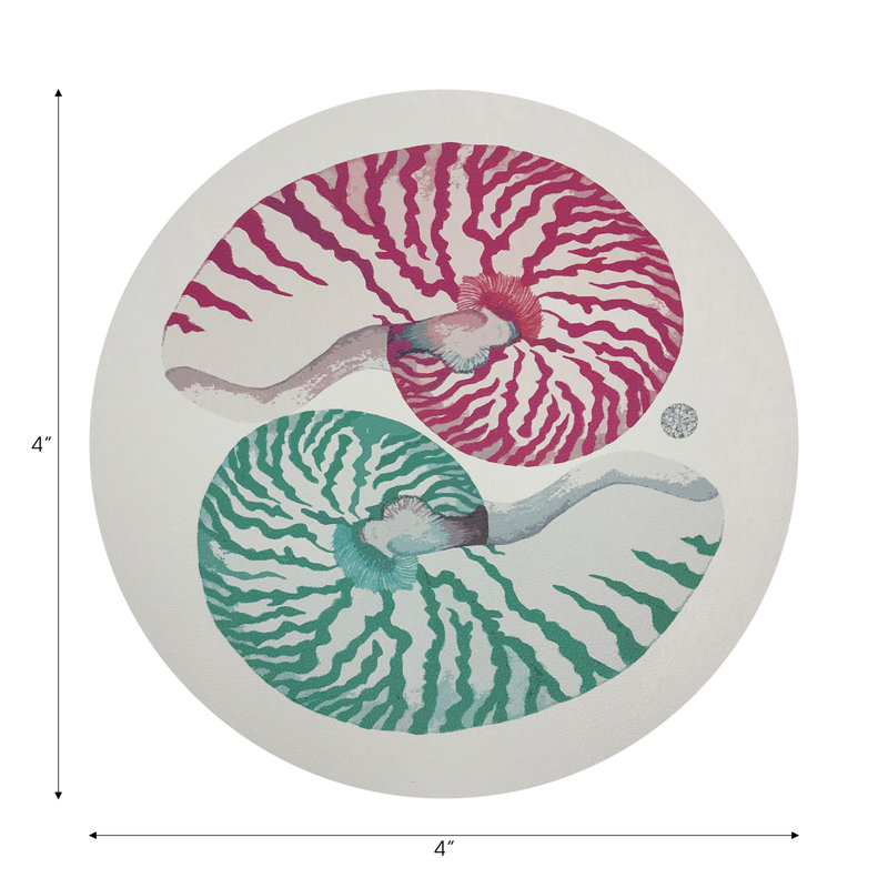 Sous-verres ronds en cuir Nautilus Palm Beach, Palm Beach
