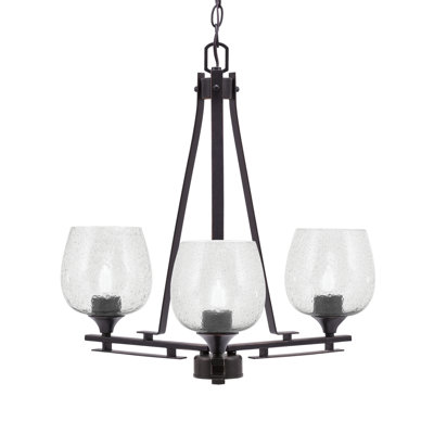 Lustre 3 lumières Uptowne illustré en finition granit foncé avec verre fumé de 6 po