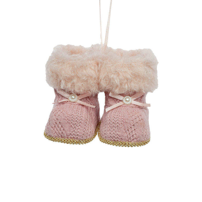 Ornement en bottes grises grises (paquet de 8), Rose