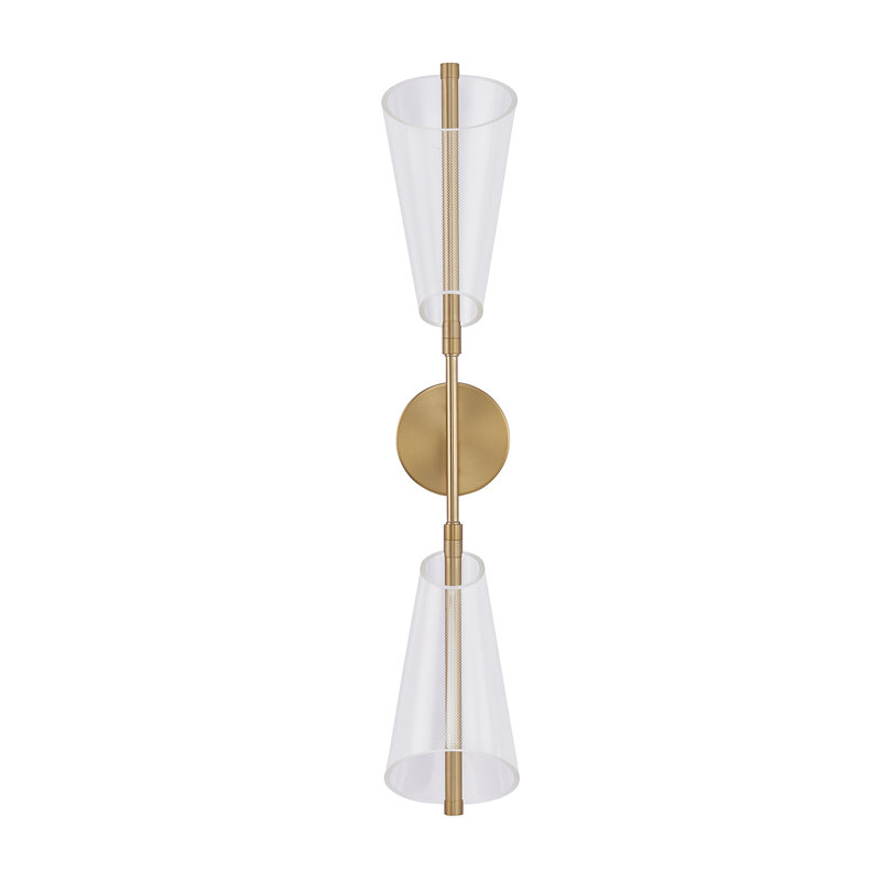 Mulberry Aluminum LED Wallchiere, Brushed Gold/Light Guide
