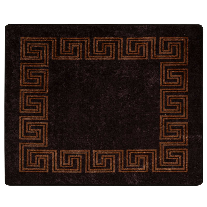 Area Rug, Black, Rectangle 80cm x 100cm