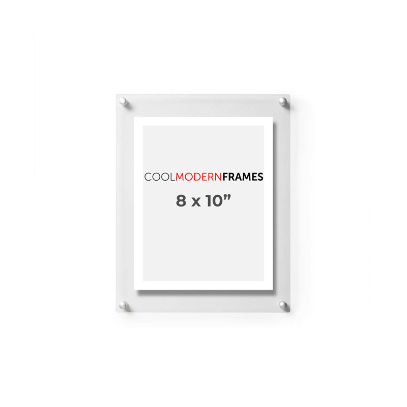 Cadre photo flottant en acrylique transparent, 8 po x 10 po, Transparent / or