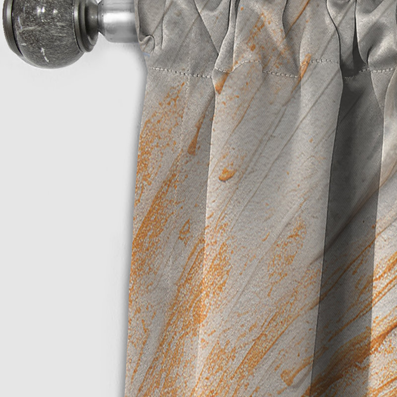 Panneau de rideau abstrait, motif occultant en spirale orange et blanc - spirale minimale orange et blanche