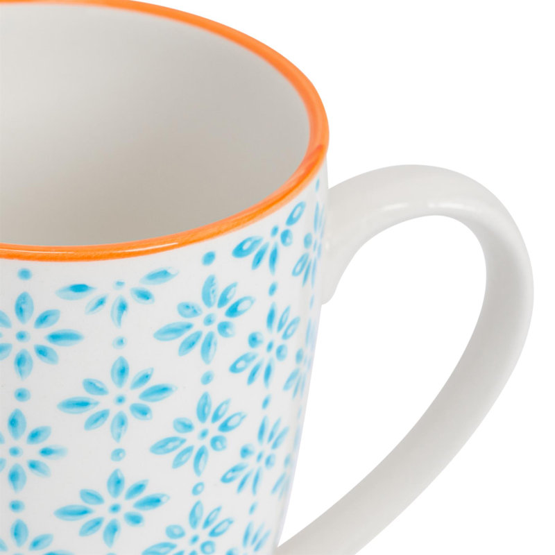 Nicola Spring - 330ml Hand-Printed Mug - Blue, 1