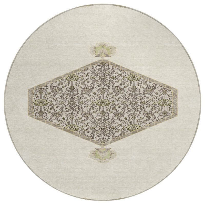 Riven Ivory Washable Indoor-Outdoor Rug - , 3' x 5'