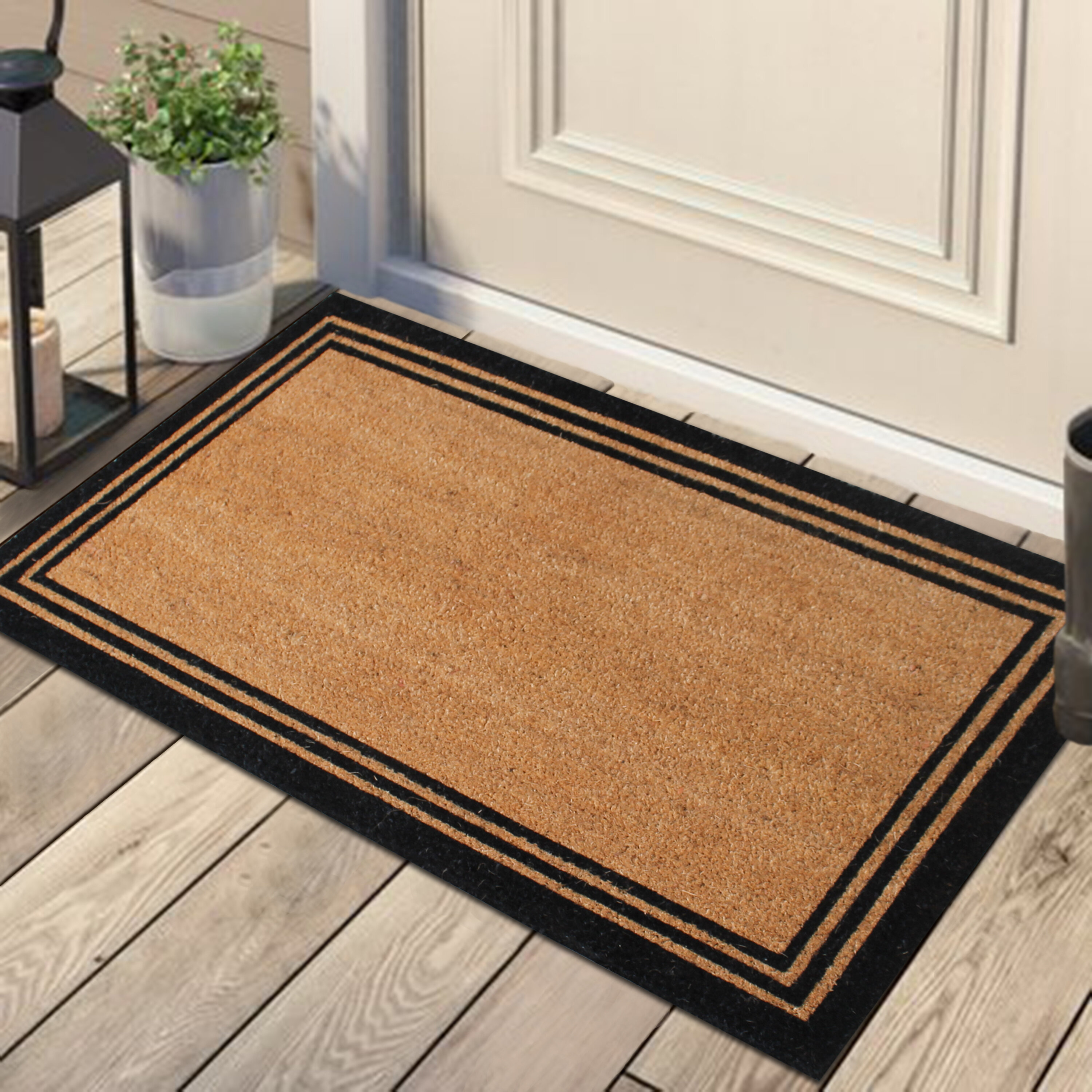 Ahron Non-Slip Geometric Outdoor Doormat