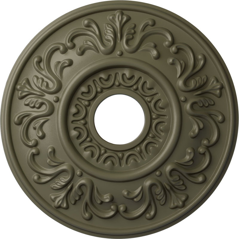 Endurathane Orrington Ceiling Medallion, 19 5/8"OD x 4 3/4"ID x 1 3/4"P (Fits Canopies up to 4 3/4"), Hand-Painted Castle Stone Crackle Finish
