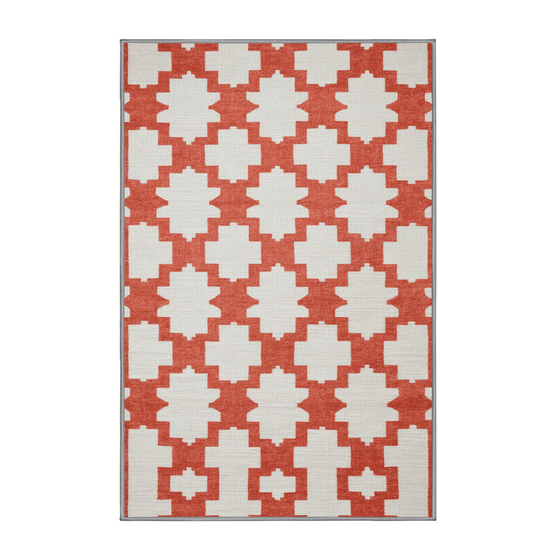 Machine Washable Trellis Gray Area Rug, Tapis de couloir 2 pi x 4 pi