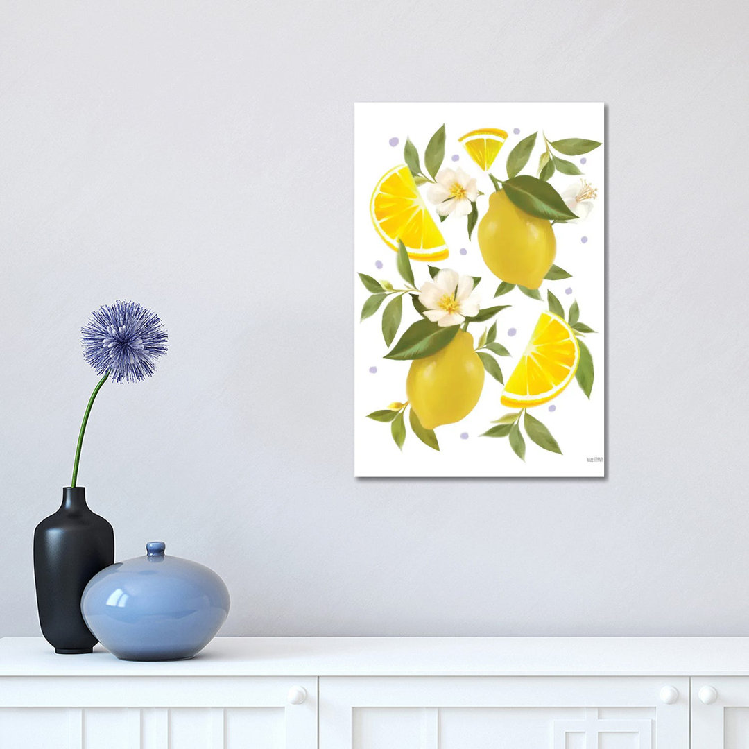 Citrus Lemon Botanical by House Fenway - Wrapped Canvas Print