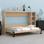 Lit escamotable double en bois avec bibliothèque, lit armoire pleine grandeur-1298443200-1298443206