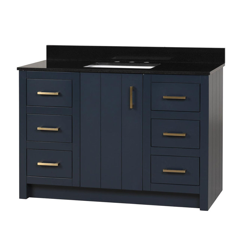 Ensemble de meuble-lavabo simple l 48 po, Noir