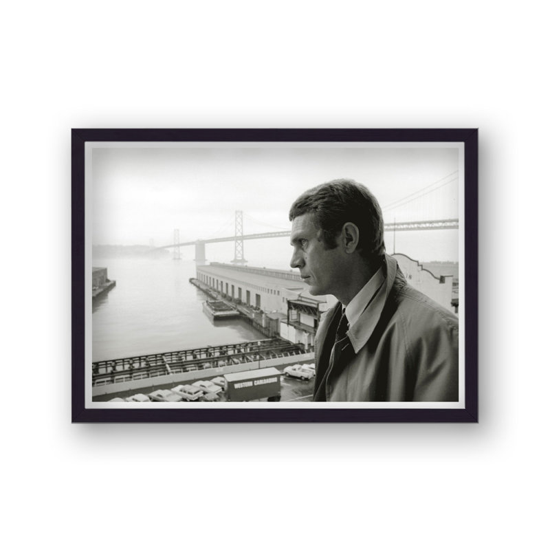 Steve Mcqueen On Set Bullitt Golden Gate Bridhe - Single Picture Frame Print