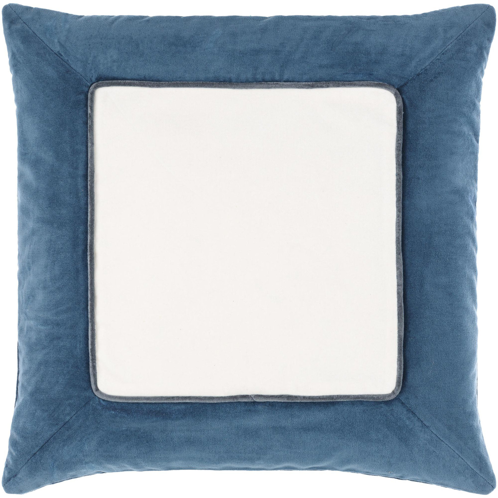 Rainier Cotton Throw Pillow, Down, 20" x 20", Blue