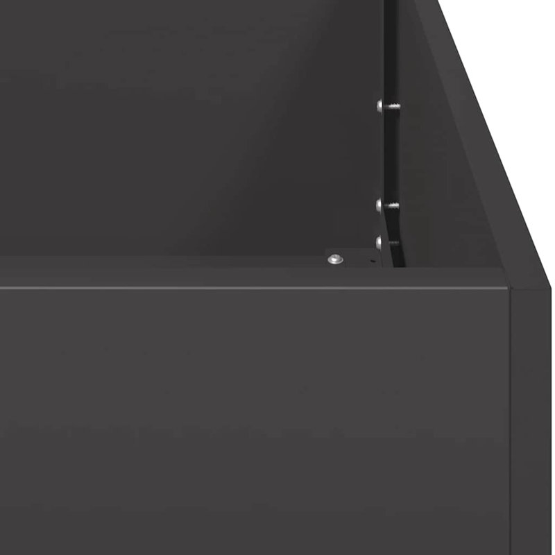 Planter 40 Cm Steel, 40cm H x 120cm W x 80cm D, Black