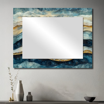 Voilier doré sur la côte Safire Horizon II - art mural miroir de transport - imprimé sur métal
