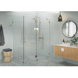 Halo 58 in. x 42 in. x 78 in. 90-degree Fully Frameless Glass Hinged Shower Enclosure