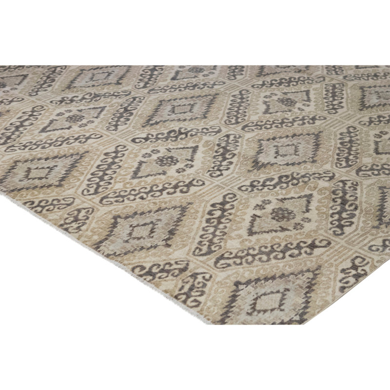 Tapis rectangulaire en laine noué à la main