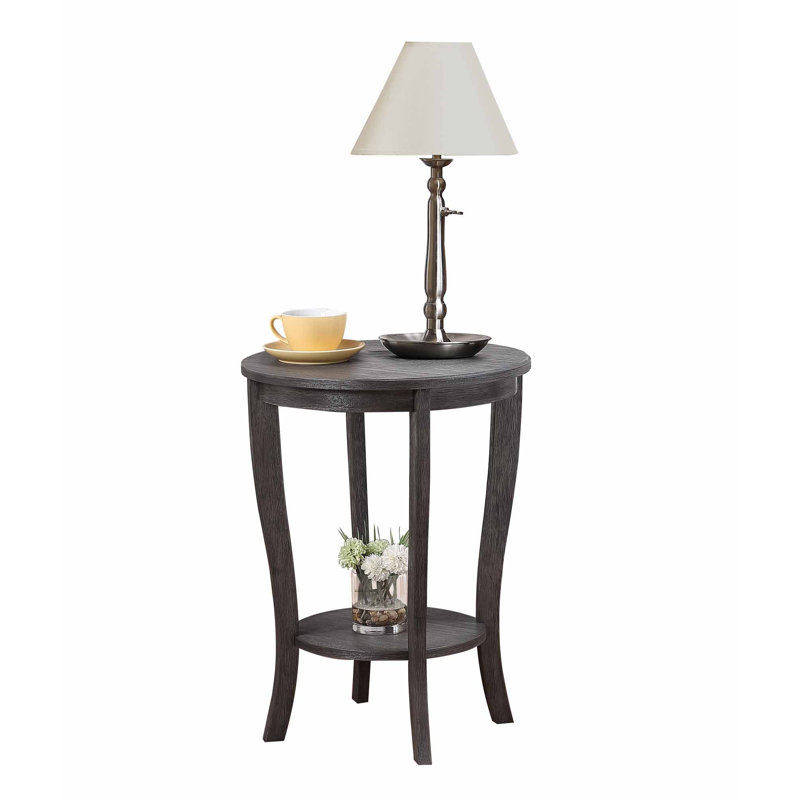 Table de bout ronde Carbin, Gris foncé brossé