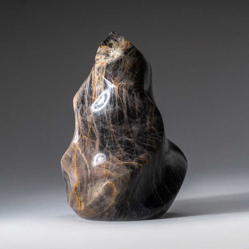 Genuine Polished Black Moonstone Flame Freeform (1.4 Lbs)
