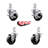 Phenolic Wheel Swivel Square Stem Caster Set 2 Brakes SCC