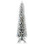 Arbre de Noël floqué à crayon mince en PVC avec support en métal robuste-827178026