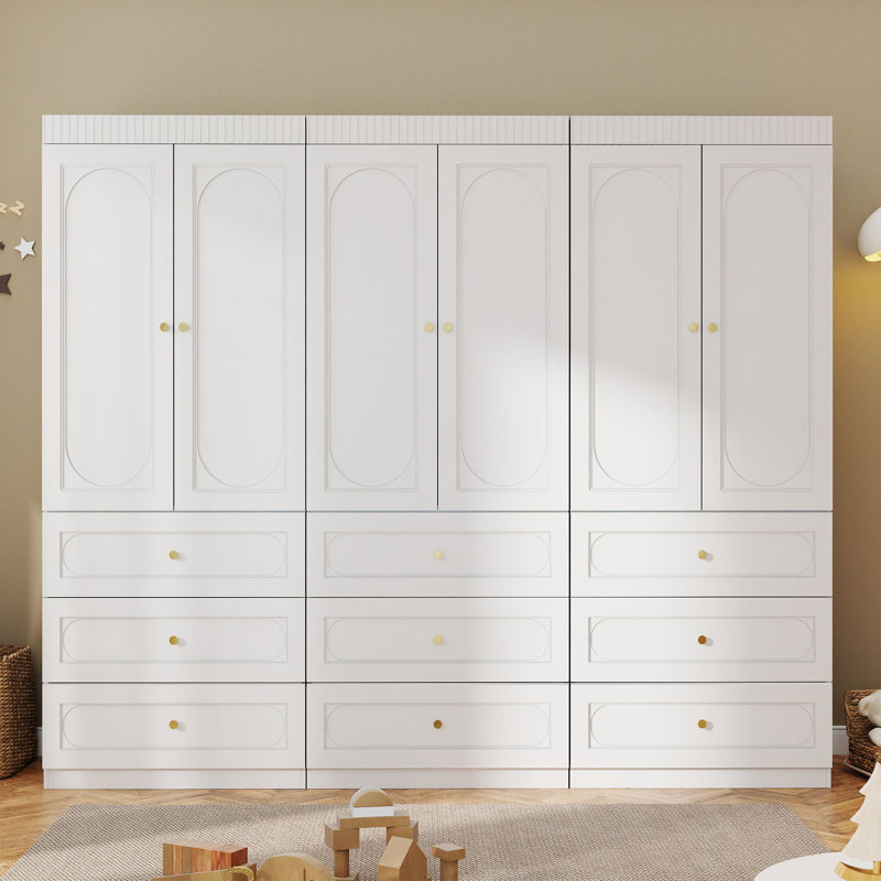  Armoire penderie 94,5 ", grande armoire autoportante avec 9 tiroirs