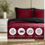 Ensemble de literie réversible en duvet synthétique, simple / simple TG, microfibre, rouge et noir