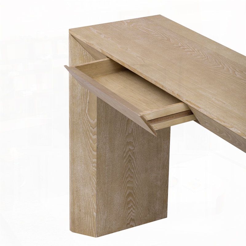 Console Farmhouse avec 2 tiroirs dissimulés, Naturel