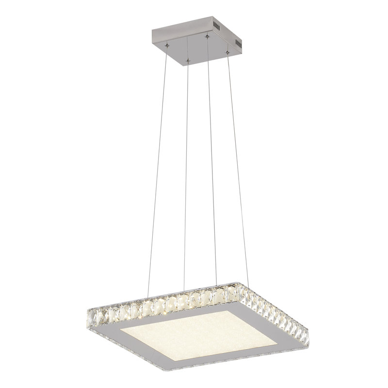 Lustre en cristal 1 lumière DEL Modern, H 64,25 po x l 17 po x P 17 po