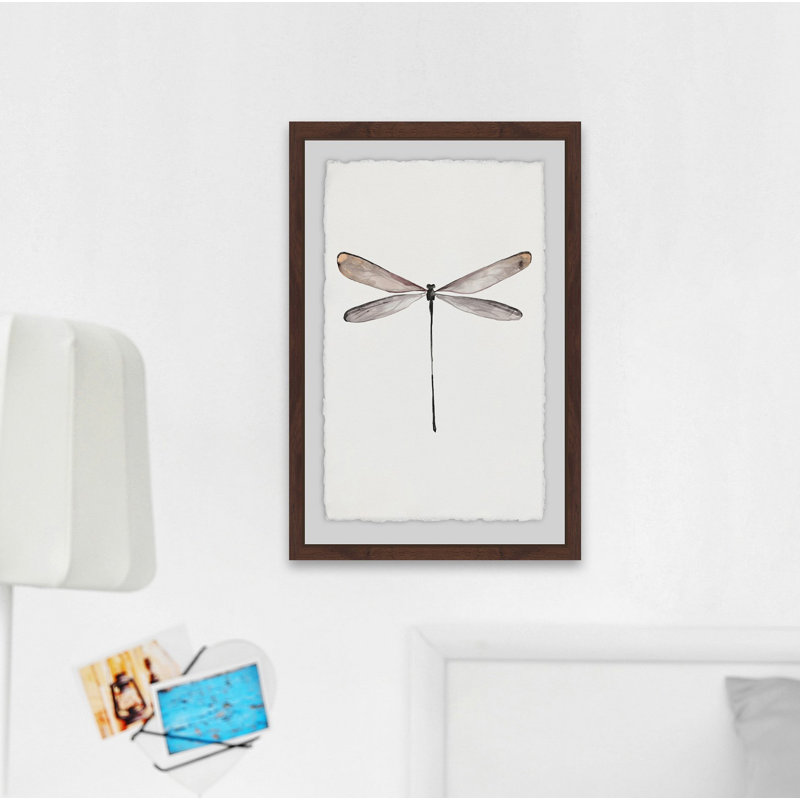 «Tall Dragonfly», reproduction de peinture à l'aquarelle encadrée, H 36 po x l 24 po