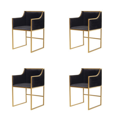 20'' H Velvet Upholstered Armchair