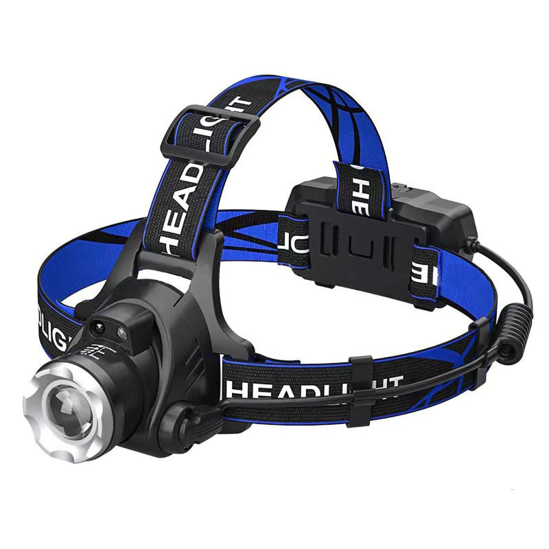 FixtureDisplays® 1000 LM LED Rechargeable Headlamp 3 Lighting Modes Zoomable with Motion Sensor 90°Angle Head Lights for Adult Outdoor Camping, Fishing, Running, Cycling, Emergency 16036