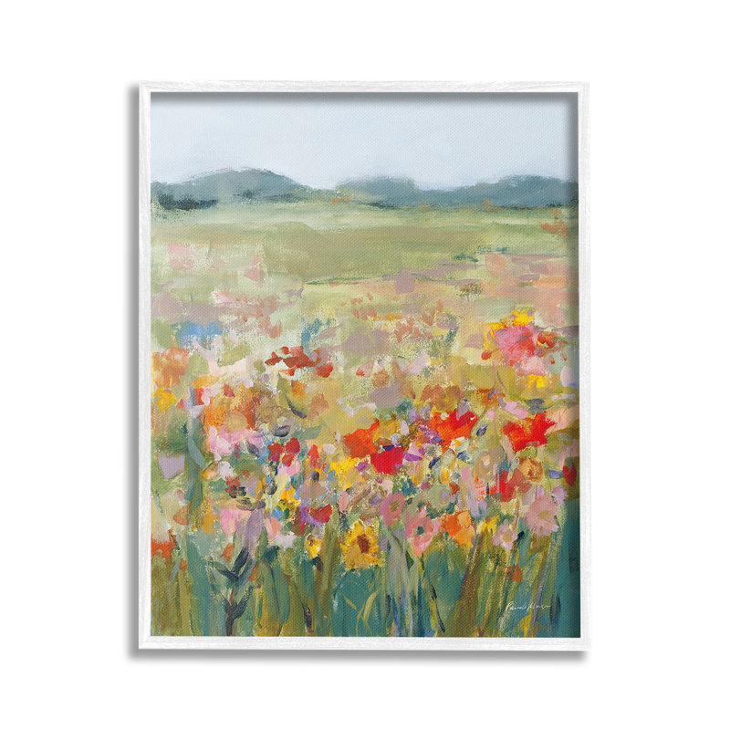 «Vivid Flower Meadow Floater Frame» par Pamela Munger sur, H 20 po x l 16 po, Estampe numérique Farmhouse