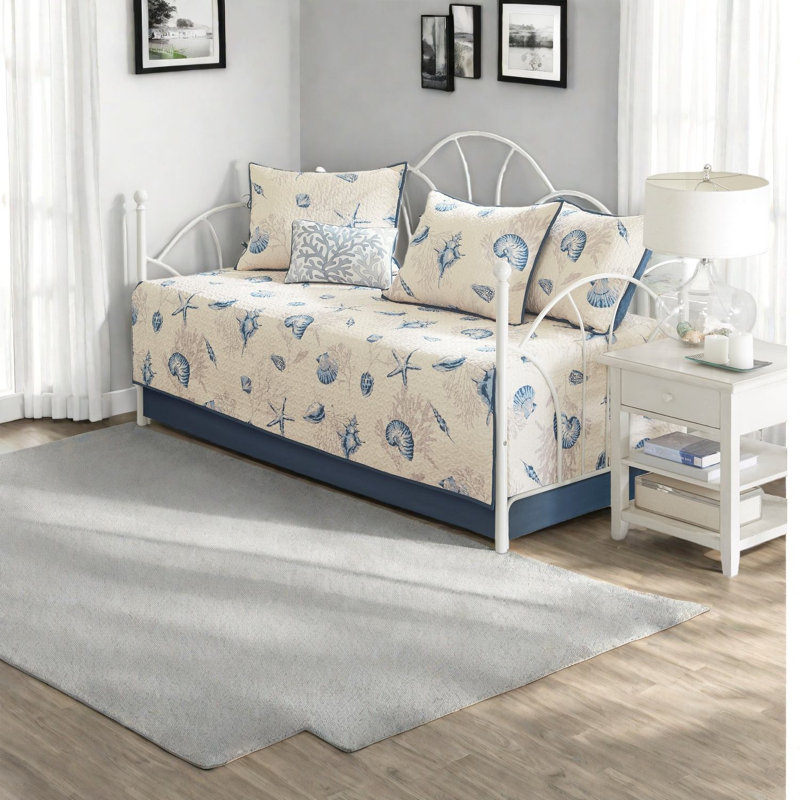 Reversible Microfiber Bedding Sets, Coastal Blue Twin Guest Room