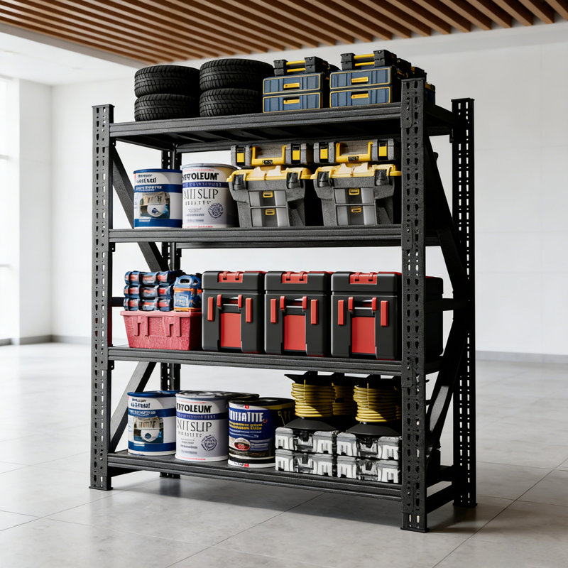 Étagères de garage robustes et réglables en métal, étagère de rangement industrielle 4000LBS (H 69 po x l 59 po x P 23,6 po), noir