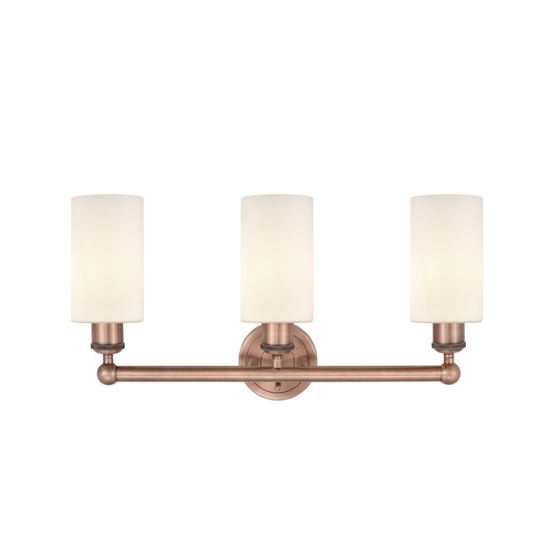 Caldello 3 - Light Dimmable Vanity Light, Matte White, Antique Copper
