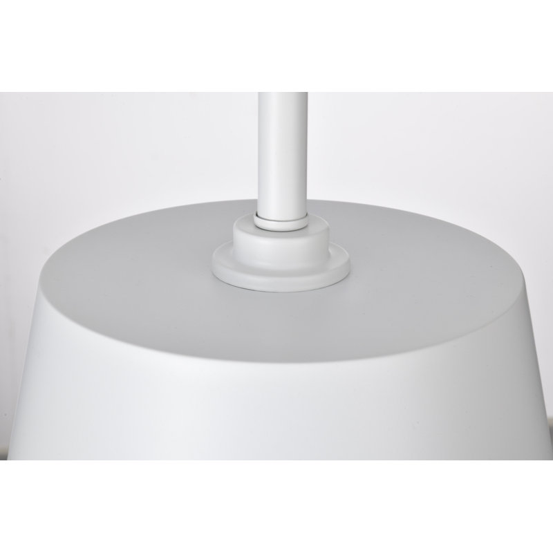 Luminaire suspendu simple à 1 lumière Jahirah, H 20,75 po x l 15 po x P 15 po, Blanc mat