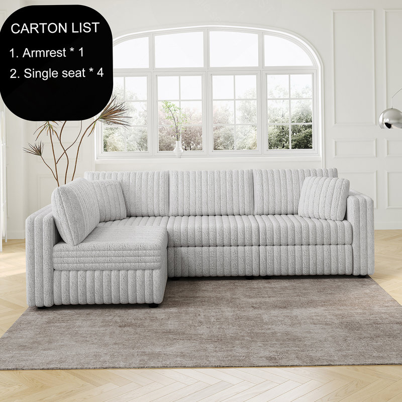 Canapé polyvalent en forme de L pour 4 personnes avec confort moelleux et design élégant