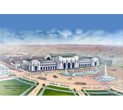 Union station-washington, d.c. 1906-impression d’art graphique