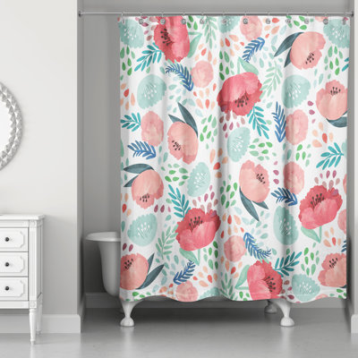 Rideau de douche simple floral Desdemona