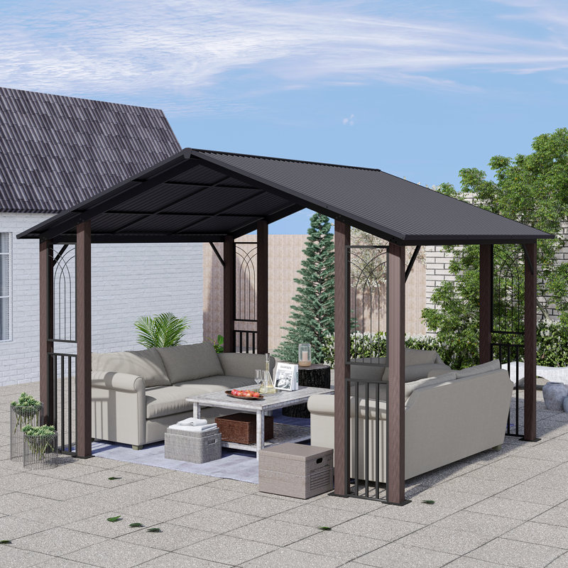 11 Ft. W x 13 Ft. D Aluminum Patio Gazebo with Gable Roof
