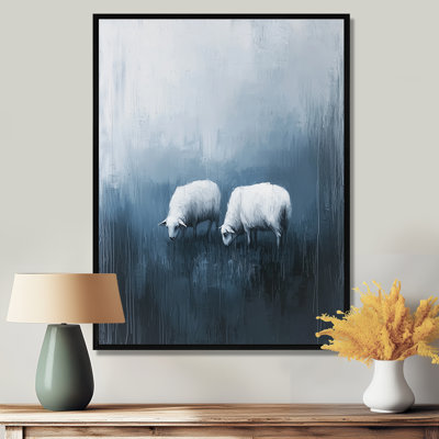 «Dristy Minimalisme Sheep In The Rain - Sheep», reproduction sur toile