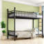 Lits jumeaux XL en métal avec barrière de sécurité incurvée, style industriel moderne, gain de place pour la maison familiale-675793424